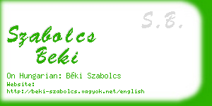 szabolcs beki business card
