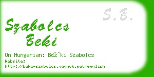 szabolcs beki business card